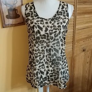 TRUTH NYC Animal Print Top w/ Large Bow On Back S